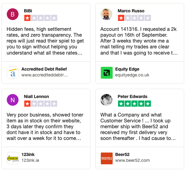 Analyze Trustpilot reviews